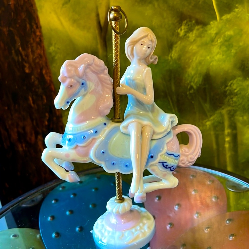 Porcelain Girl on a Carousel Horse